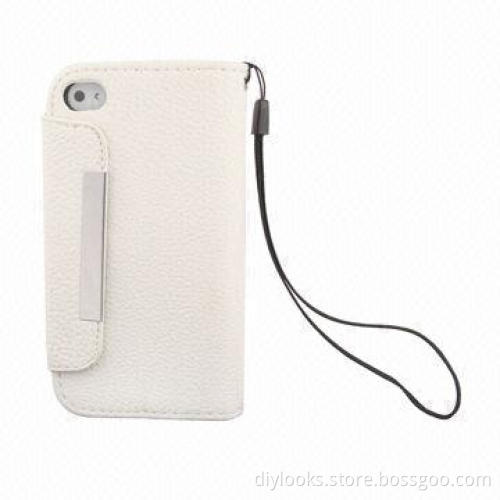 Easy to Carry 2-color Series Blue and White Diamond Encrusted Horizontal Flip Leather Case